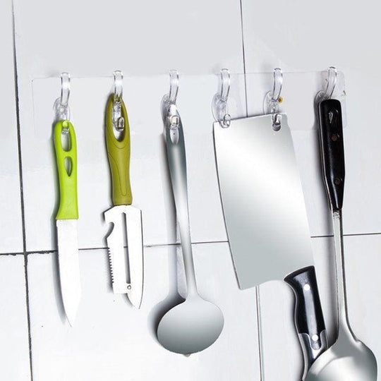 Multifunctional Transparent 6 Hooks (Pack of 2)