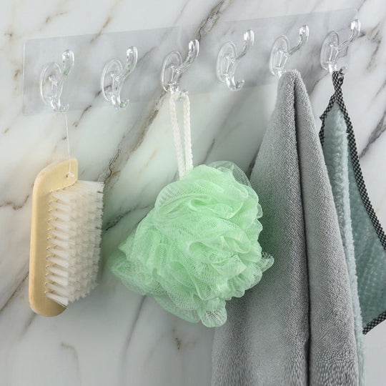 Multifunctional Transparent 6 Hooks (Pack of 2)