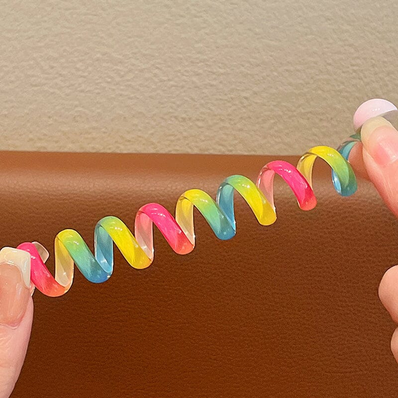 Colorful Telephone Line Hair Bands (Set of 10)
