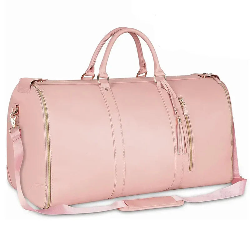 TravelLux Foldable Leather Bag (Pink)