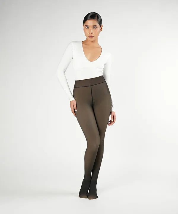 HeatTech Winter Fleeced Elastic Fake Translucent Tights