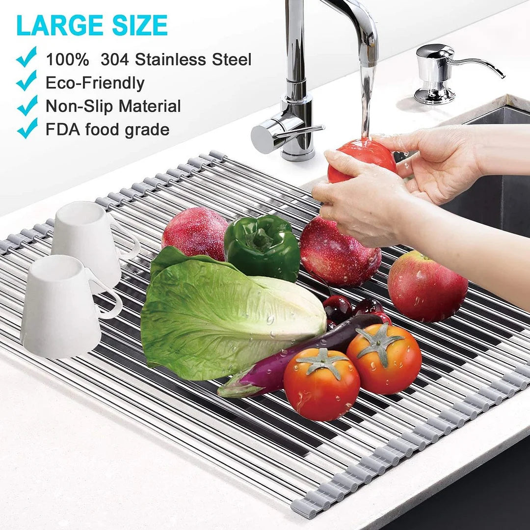 (🔥Last Day Promotion- SAVE 48% OFF) Portable Stainless Steel Rolling Rack