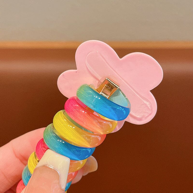 Colorful Telephone Line Hair Bands (Set of 10)