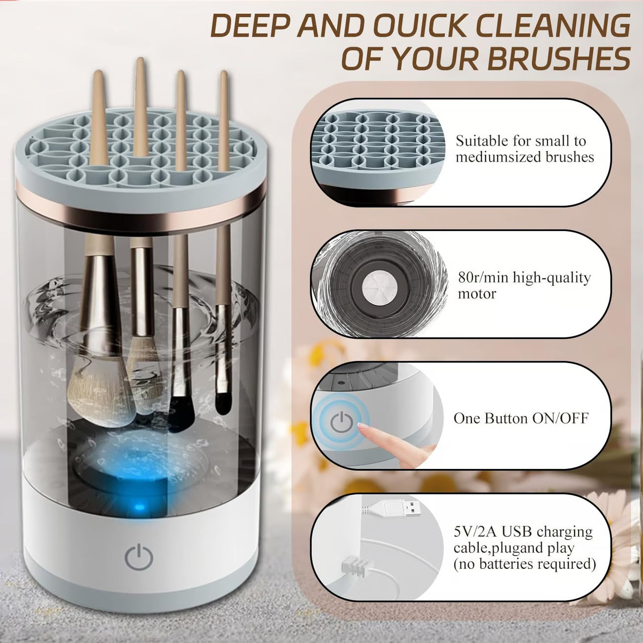 Automatic Makeup Brush Cleaner Machine