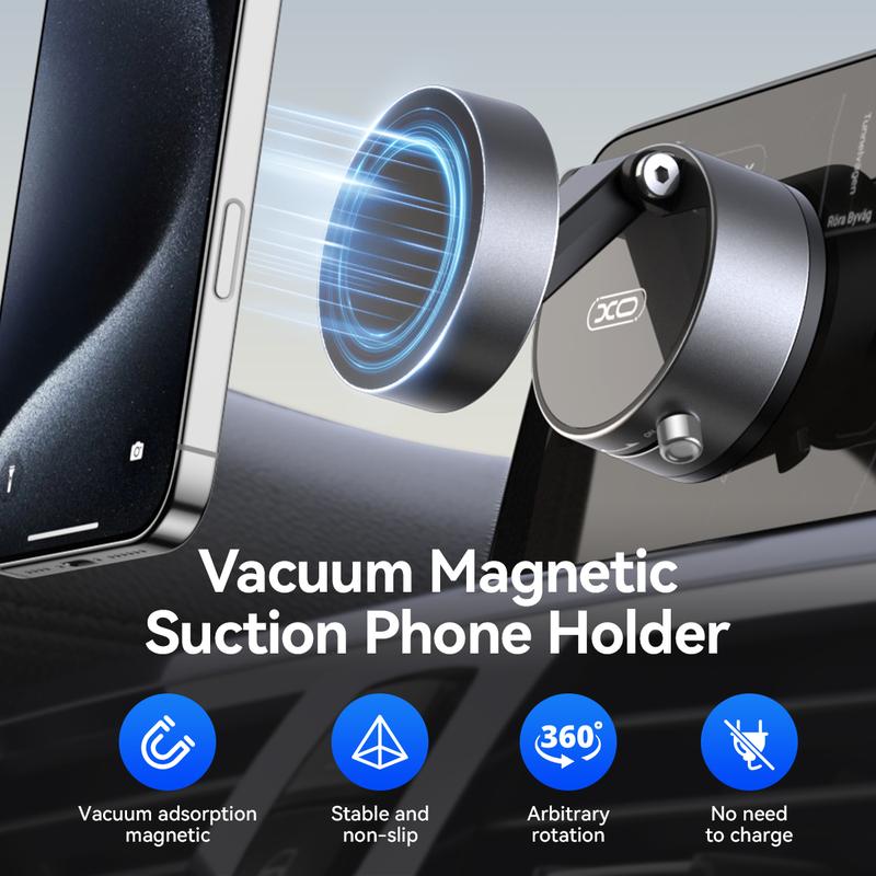 Vacuum Magnetic Suction Phone Holder (All iPhones, Android & GPS Devices and Cases Compatible)