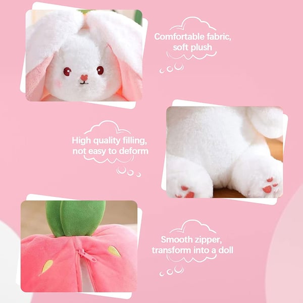 ššStrawberry Bunny Transformed into Little Rabbitš Fruit Doll Plush Toyš°š°