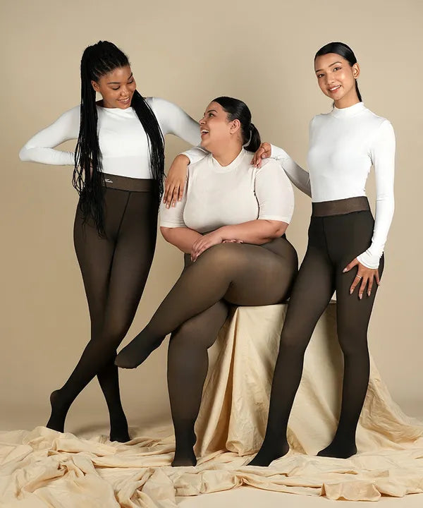 HeatTech Winter Fleeced Elastic Fake Translucent Tights