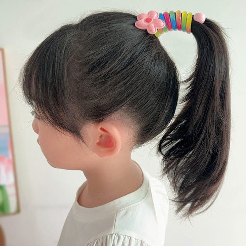 Colorful Telephone Line Hair Bands (Set of 10)