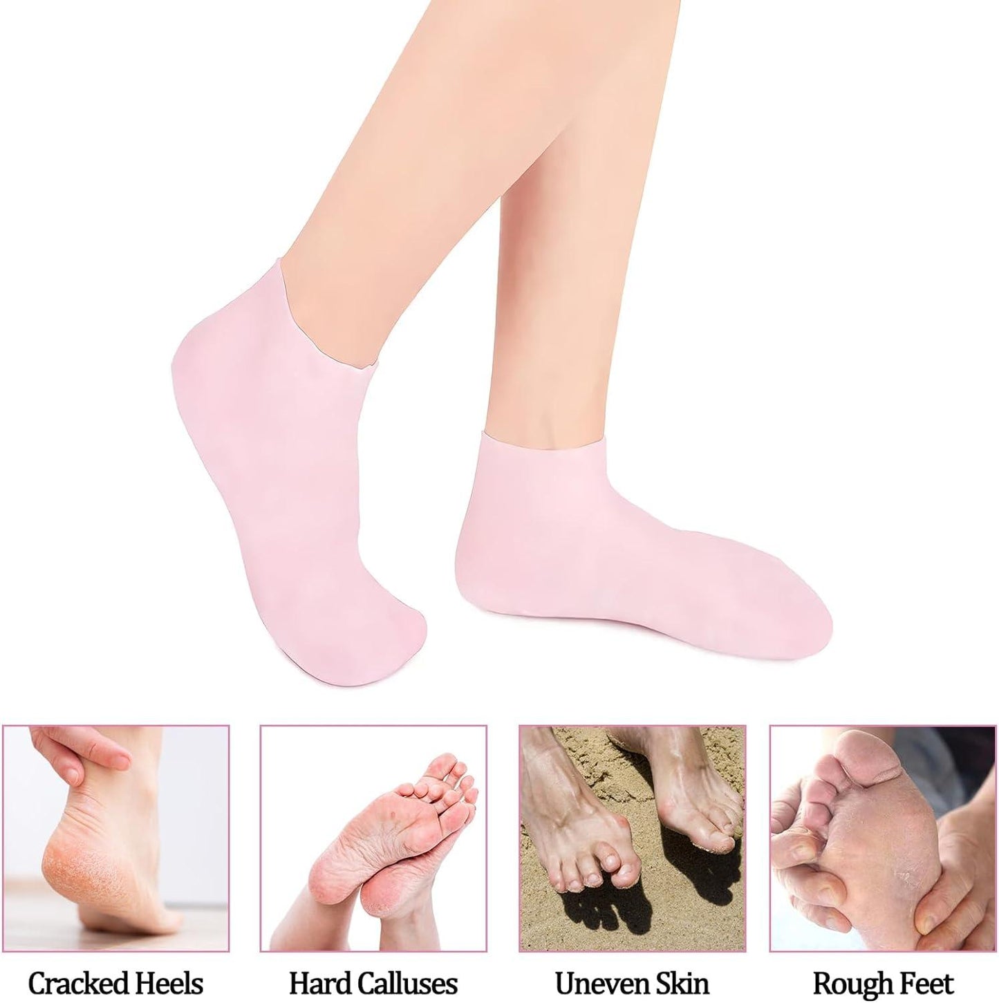 Moisturizing Silicone Soft Gel Heel Socks for Dry Cracked Feet