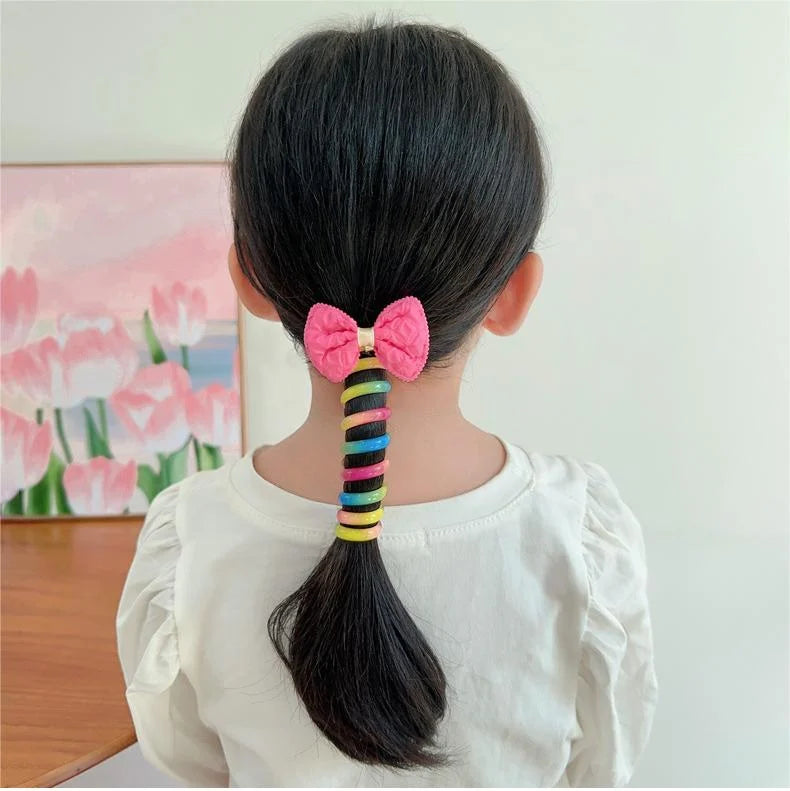 Colorful Telephone Line Hair Bands (Set of 10)