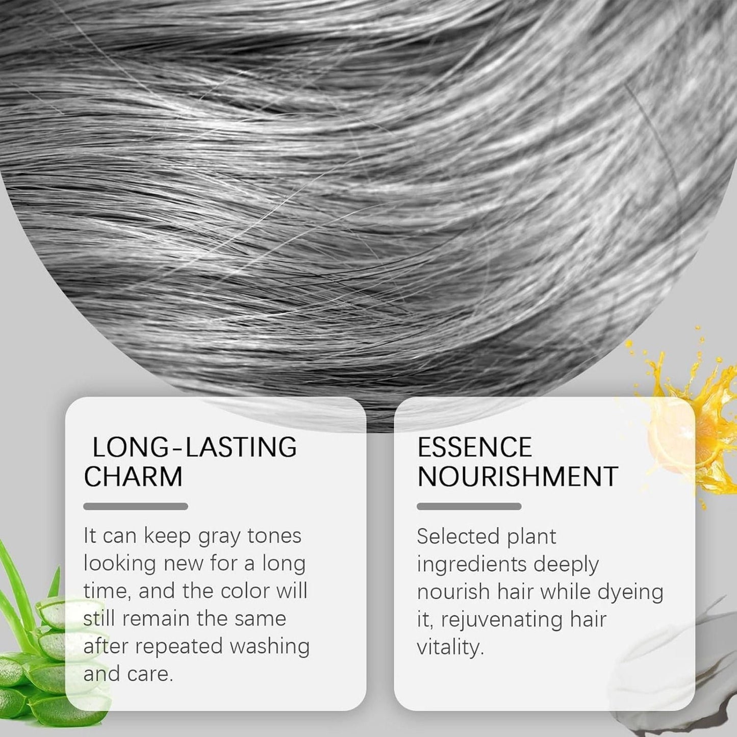 2-in-1 Natural Essence Extract Silver Hair Dye