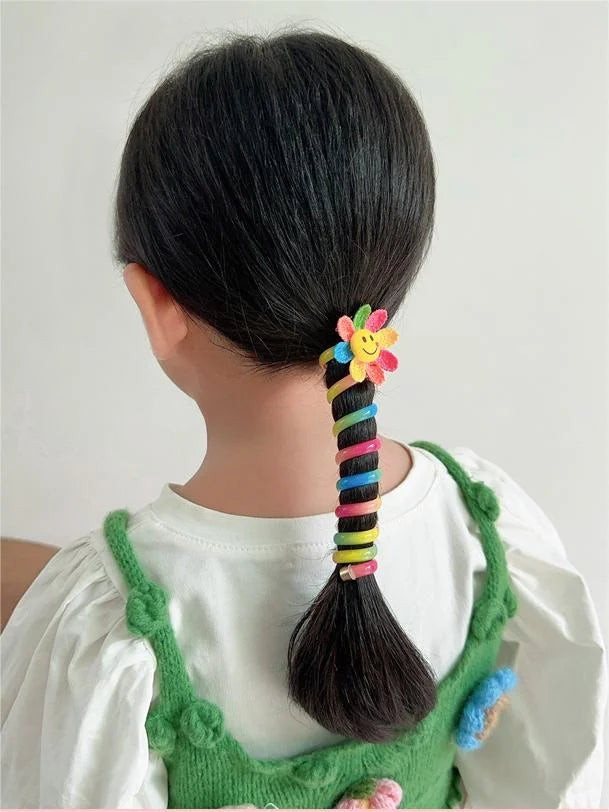 Colorful Telephone Line Hair Bands (Set of 10)