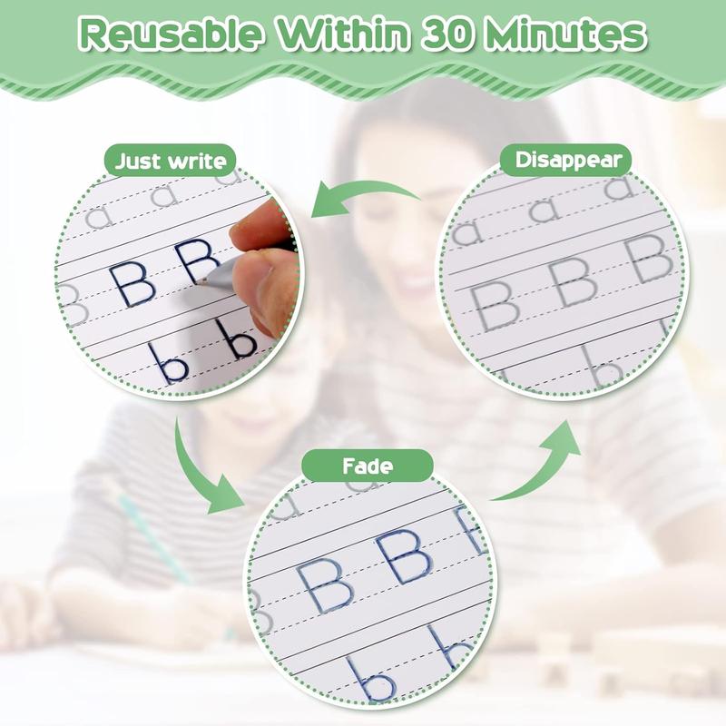 Preschool Magic Practice Copybook Set for Alphabet, Drawing, Numbers, and Math