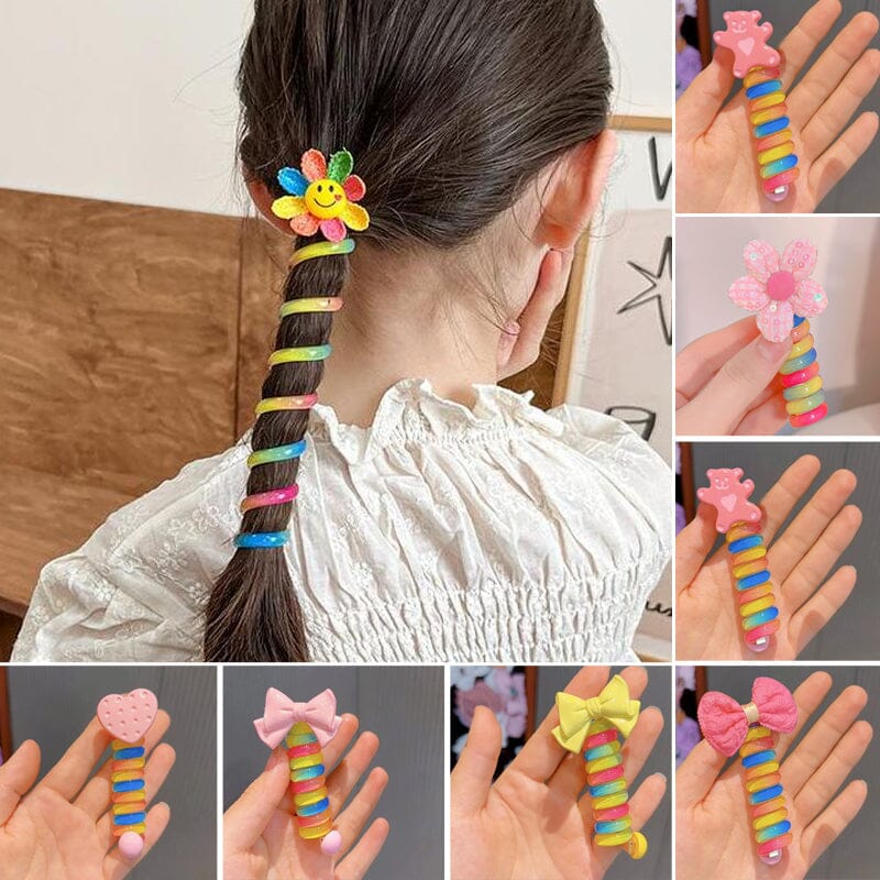 Colorful Telephone Line Hair Bands (Set of 10)