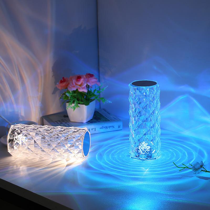 Twilight Rose Prism 3D Table Lamp with USB Charging