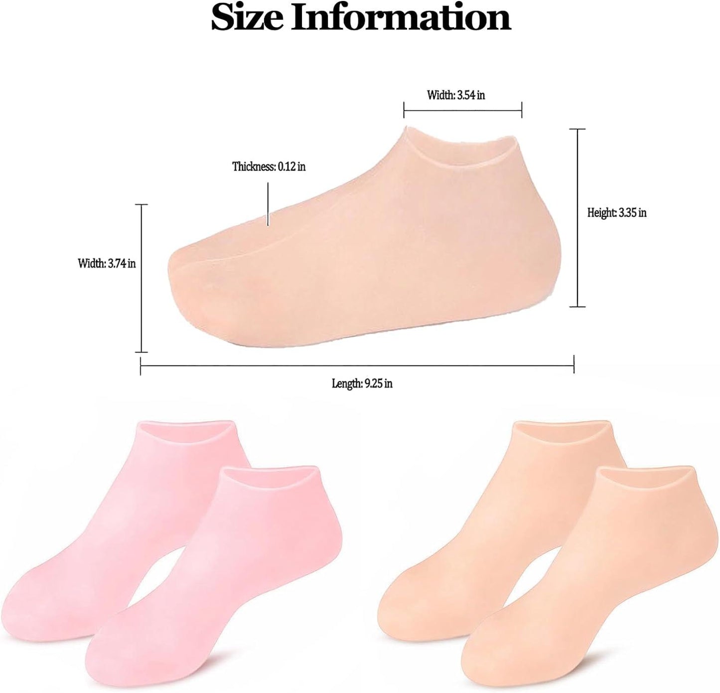 Moisturizing Silicone Soft Gel Heel Socks for Dry Cracked Feet