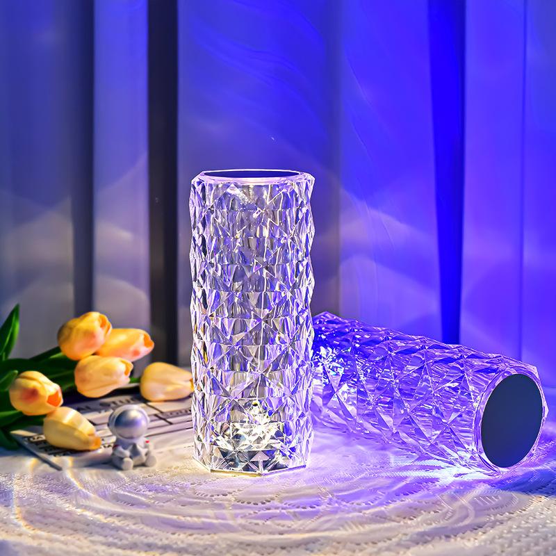 Twilight Rose Prism 3D Table Lamp with USB Charging