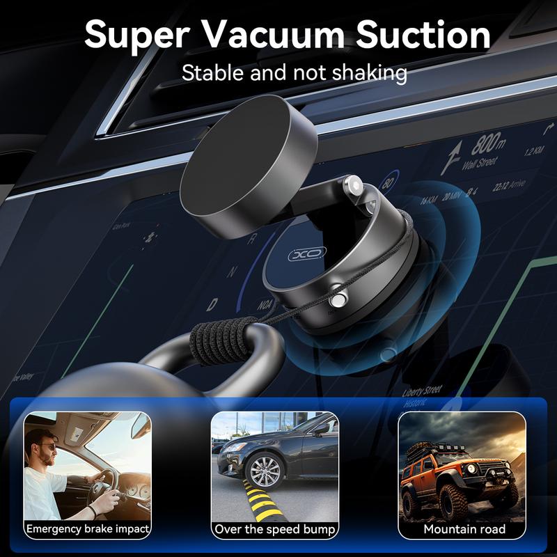 Vacuum Magnetic Suction Phone Holder (All iPhones, Android & GPS Devices and Cases Compatible)