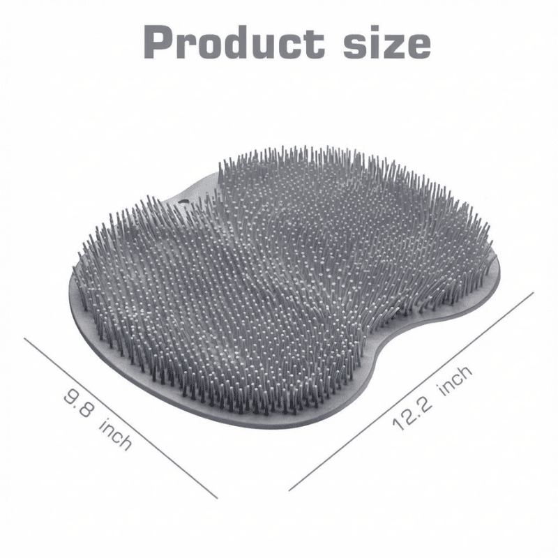 Silicone Shower Foot Scrubber Mat with Wall-Mounted Suction Cups.
