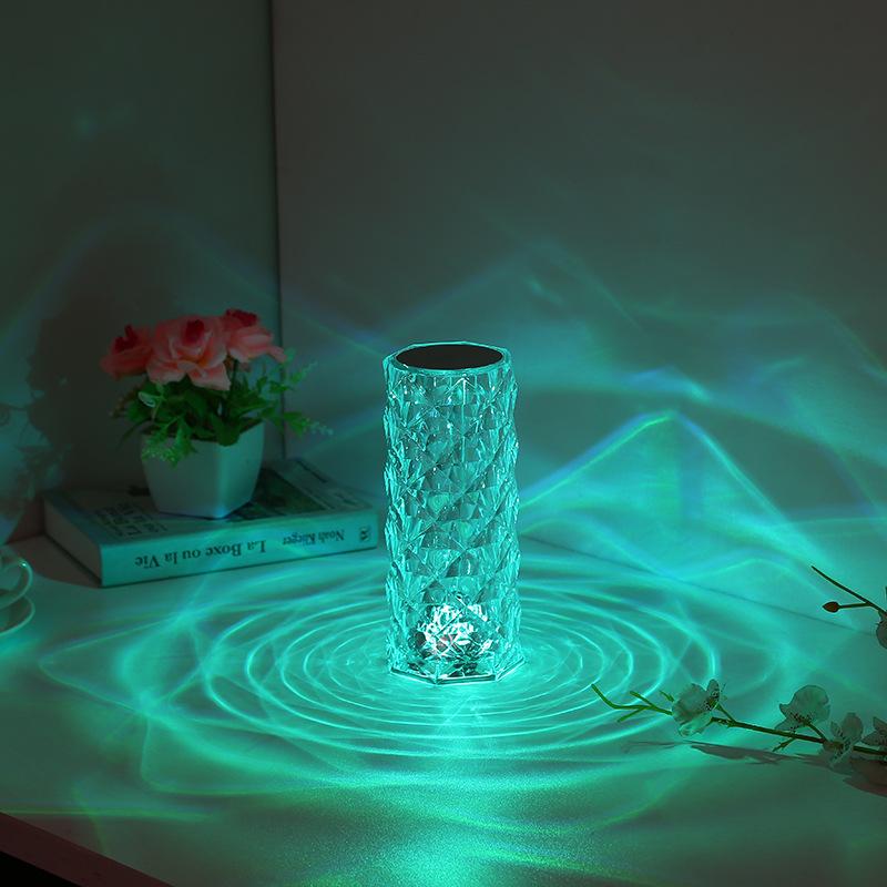 Twilight Rose Prism 3D Table Lamp with USB Charging