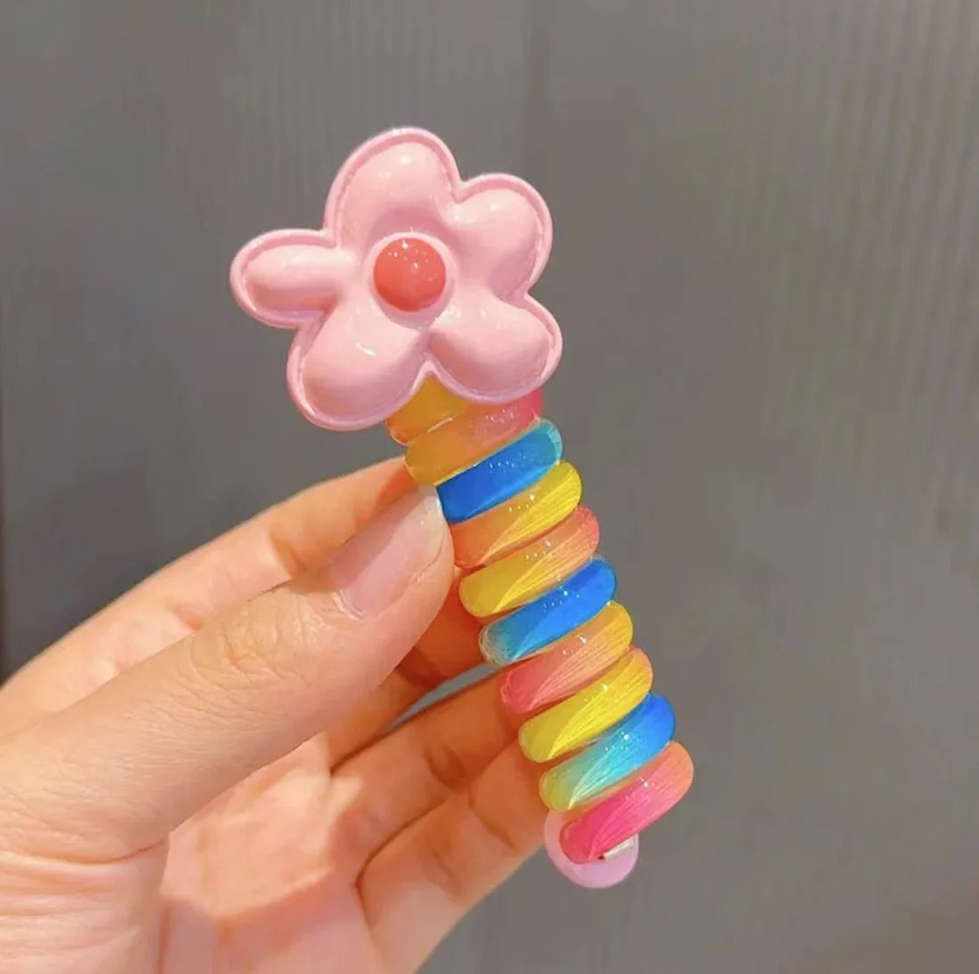 Colorful Telephone Line Hair Bands (Set of 10)