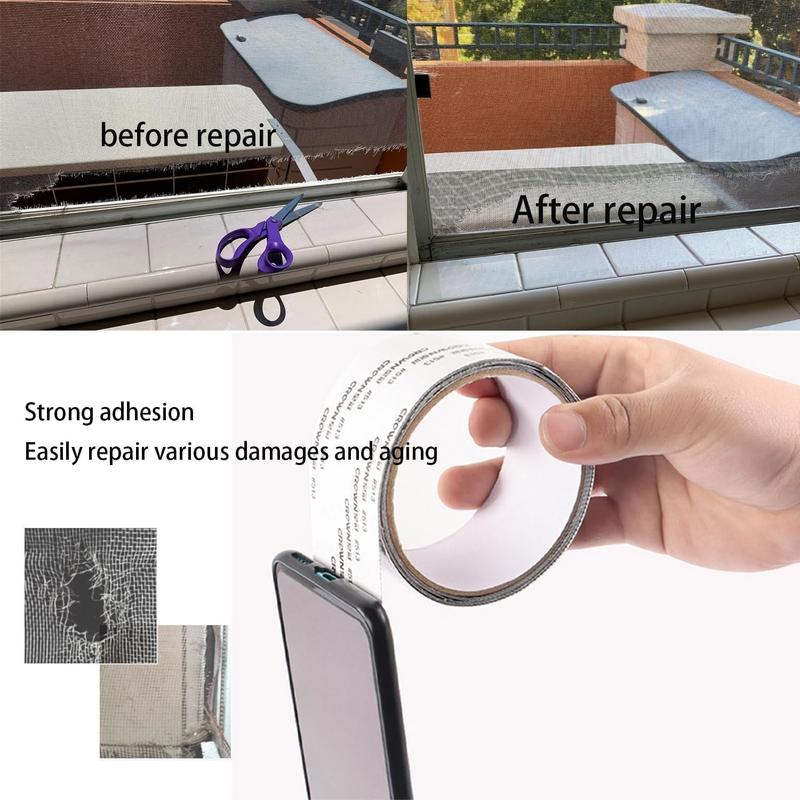 Window Screen Repair Tape – Strong Adhesive Fiberglass Mesh for Fixing Screen Doors & Windows