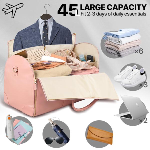 TravelLux Foldable Leather Bag (Pink)