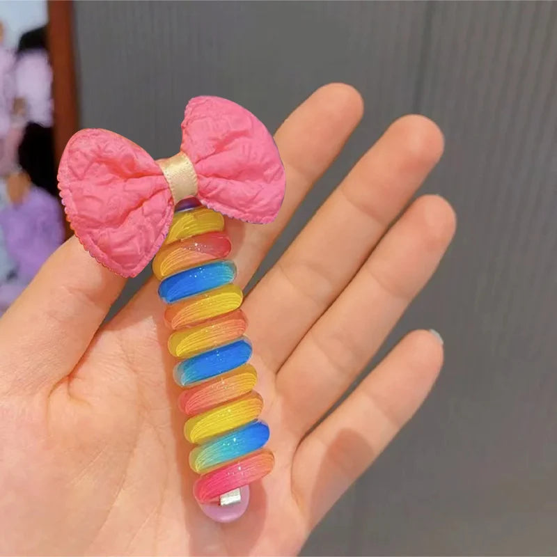 Colorful Telephone Line Hair Bands (Set of 10)
