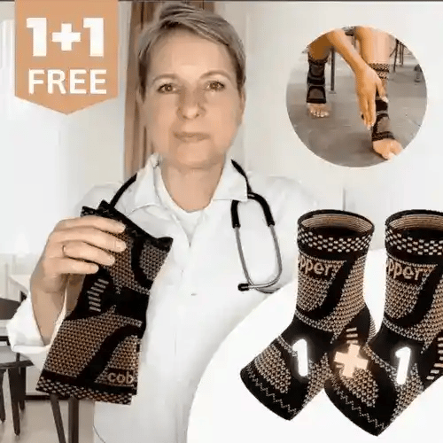CopperJoint Ankle Printed Nylon Spandex Compression Socks for Arch Support
