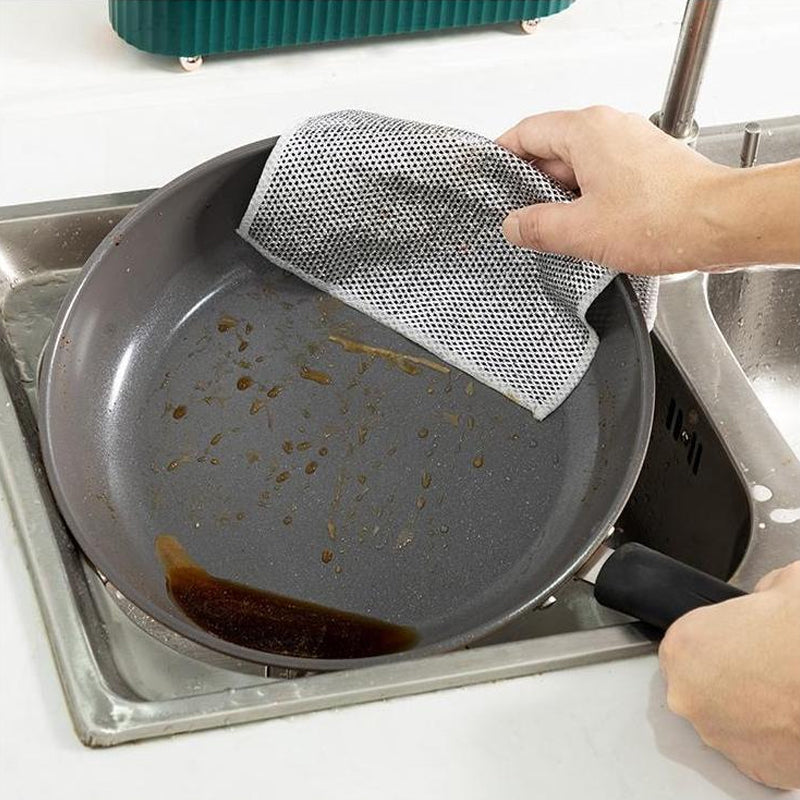 SparkleWipe™ Multipurpose Wire Dishwashing Rags for Wet and Dry (Pack of 5)