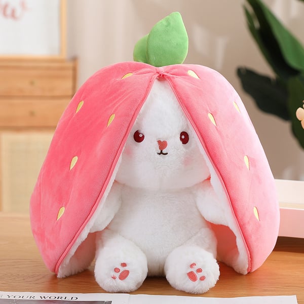 ššStrawberry Bunny Transformed into Little Rabbitš Fruit Doll Plush Toyš°š°