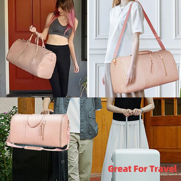 TravelLux Foldable Leather Bag (Pink)