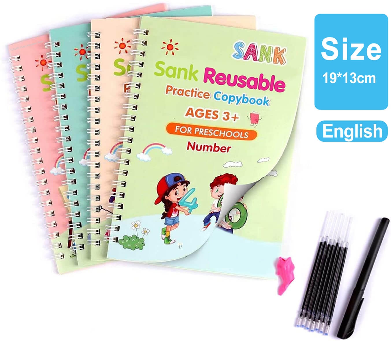 Books For Calligraphy Learn (8 BOOKS + 10 REFILL+ 2 PEN + 2 GRIP) Set of 2