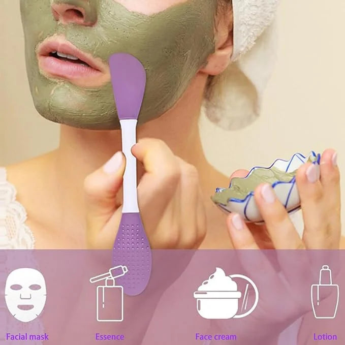 Double-headed Silicone Mask Brush Face Cleansing and Applying Mud Mask (Pack of 2)