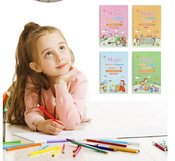 Books For Calligraphy Learn (8 BOOKS + 10 REFILL+ 2 PEN + 2 GRIP) Set of 2