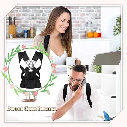 PosturePerfect™ - Unisex Back & Shoulder Support Belt for Home & Office