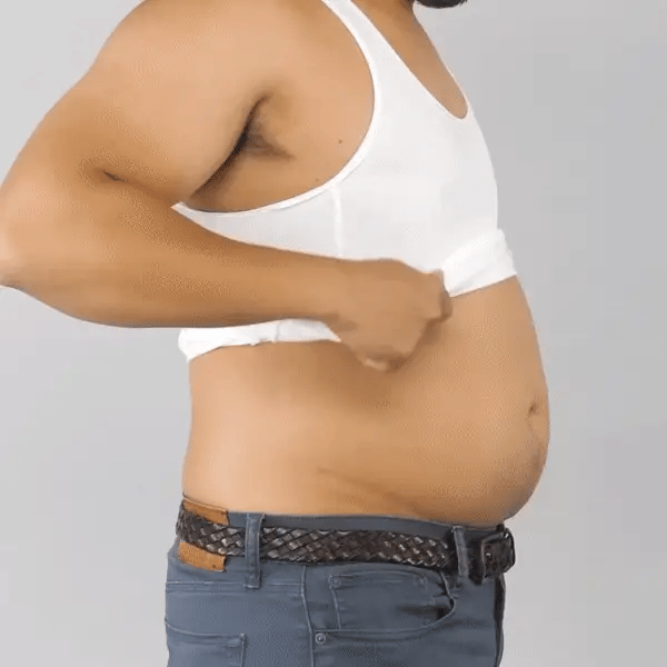 Compression Undershirt with Sculpted Abs (White)