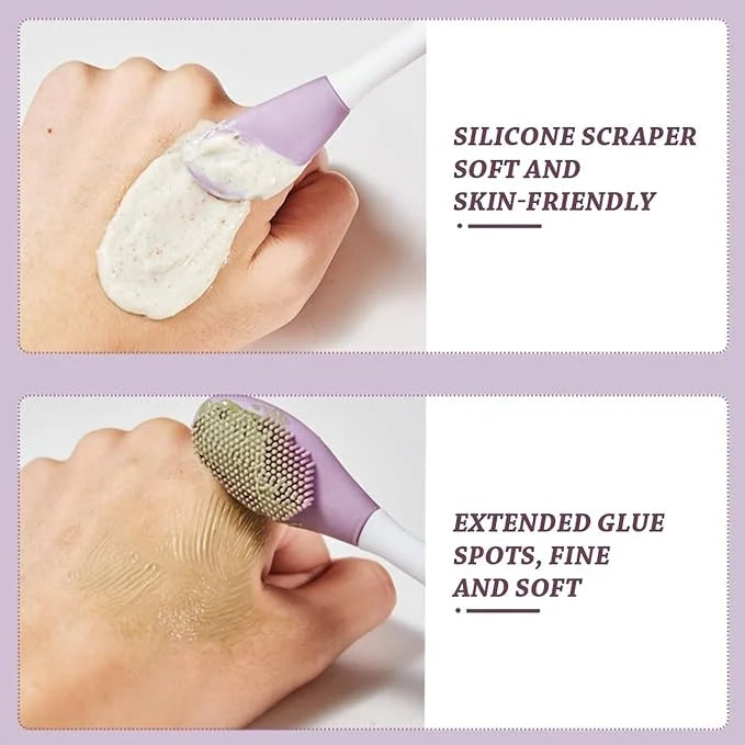 Double-headed Silicone Mask Brush Face Cleansing and Applying Mud Mask (Pack of 2)
