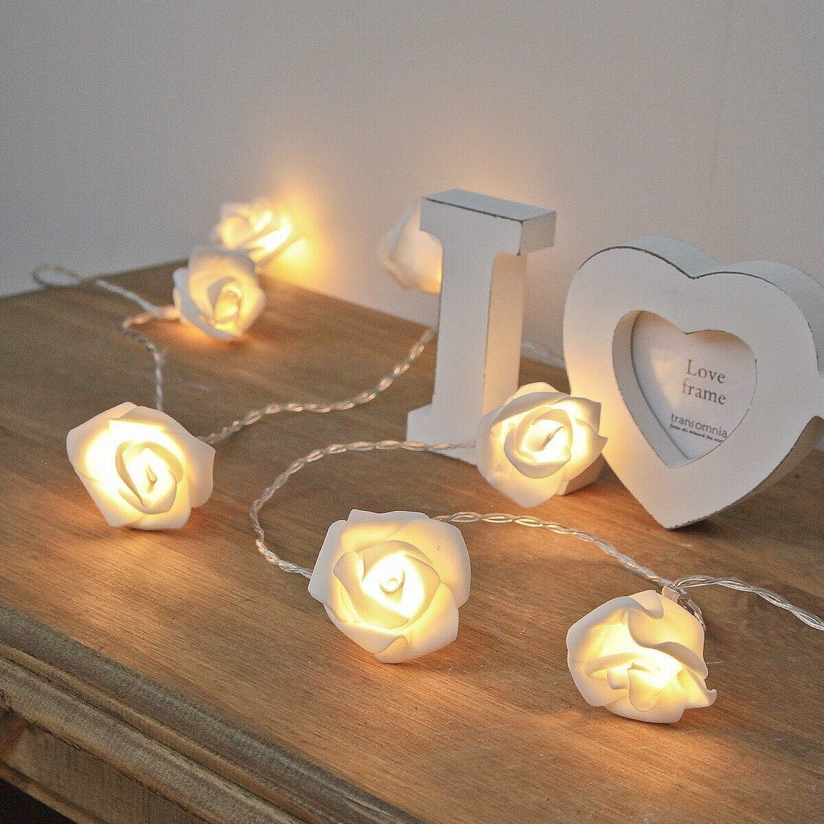 14 Led Rose Lights Rose Flower Led Serial String Lights - 10 Feet (Warm White Plug-in)