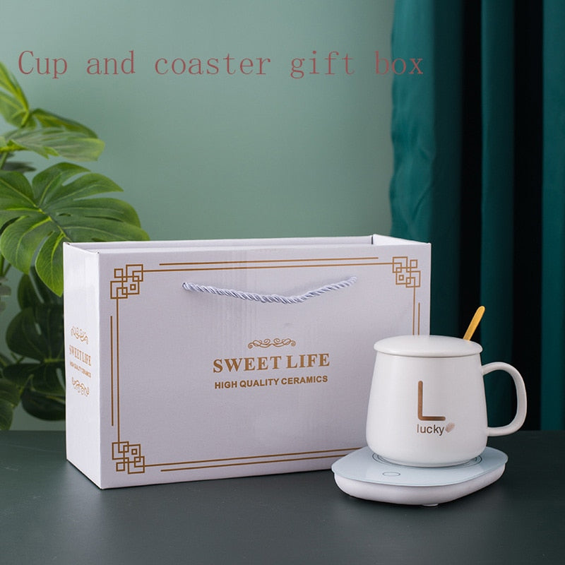 Electric Cup Warmer Set With Spoon