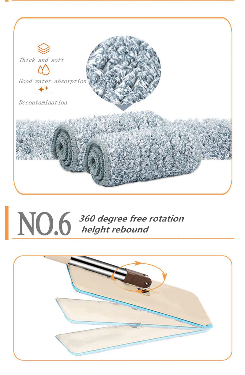 Scratch A net Mop with Bucket and 2 Mop Pads and Squeeze Dry Flat Mop