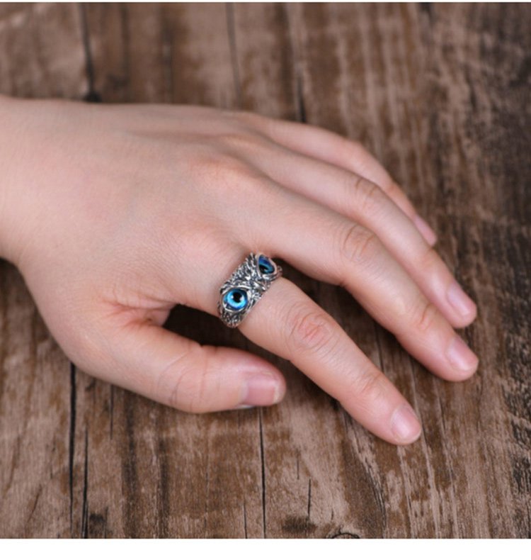 925 Pure Silver Owl Ring