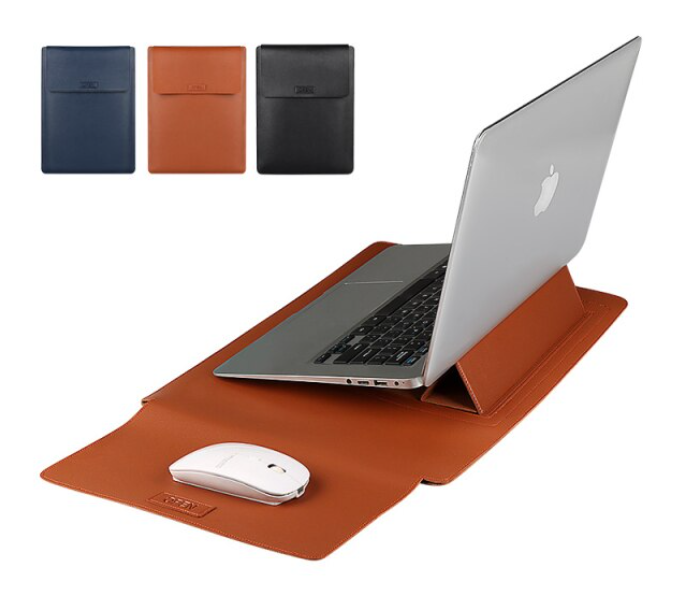 Soft Leather Laptop Sleeve & Stand For MacBook