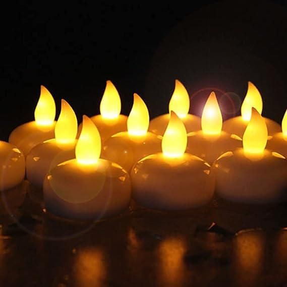 10 Water Sensor Floating Tealight Battery Operated Waterproof LED Flame less Flickering Lights Candles