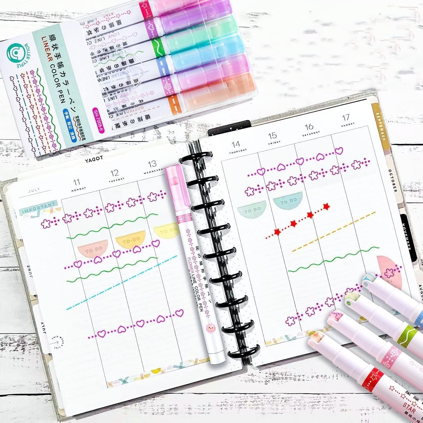 【💖BEST GIFTS FOR KIDS】Dual Tip Pens with 6 Different Curve Shapes Fine Tips