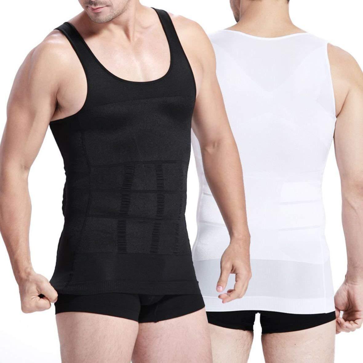 Body Shapers Sculpture Men's Slim Vest Lift Weight Loss Shirt Compression Muscular (Assorted colors)