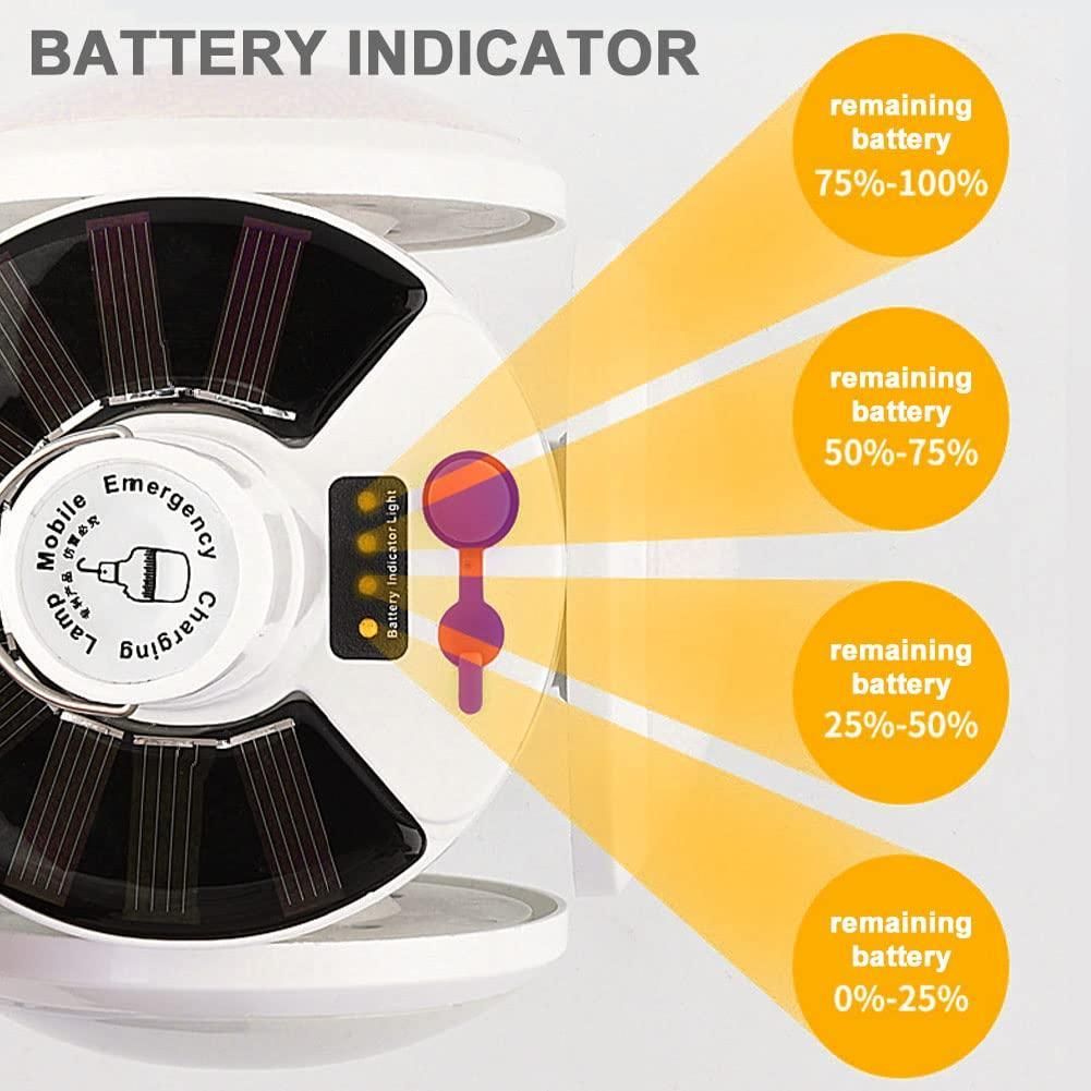 2 In 1 Foldable Solar Lamp - 2 Built-in Charging Modes (Solar Or Dc Via USB)