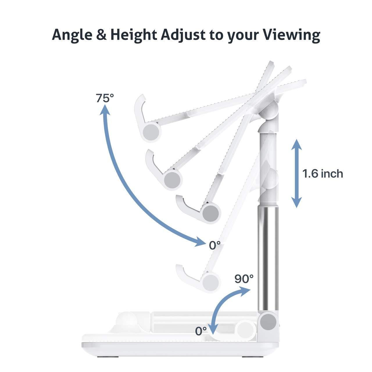 Multi Angle Adjustable and Foldable Mobile Phone Stand/Holder, Anti Slip and Scratch Resistant Stand