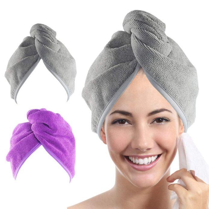 Super Absorbent Quick Dry Hair Towel Wrap for Women (Pack of 2)