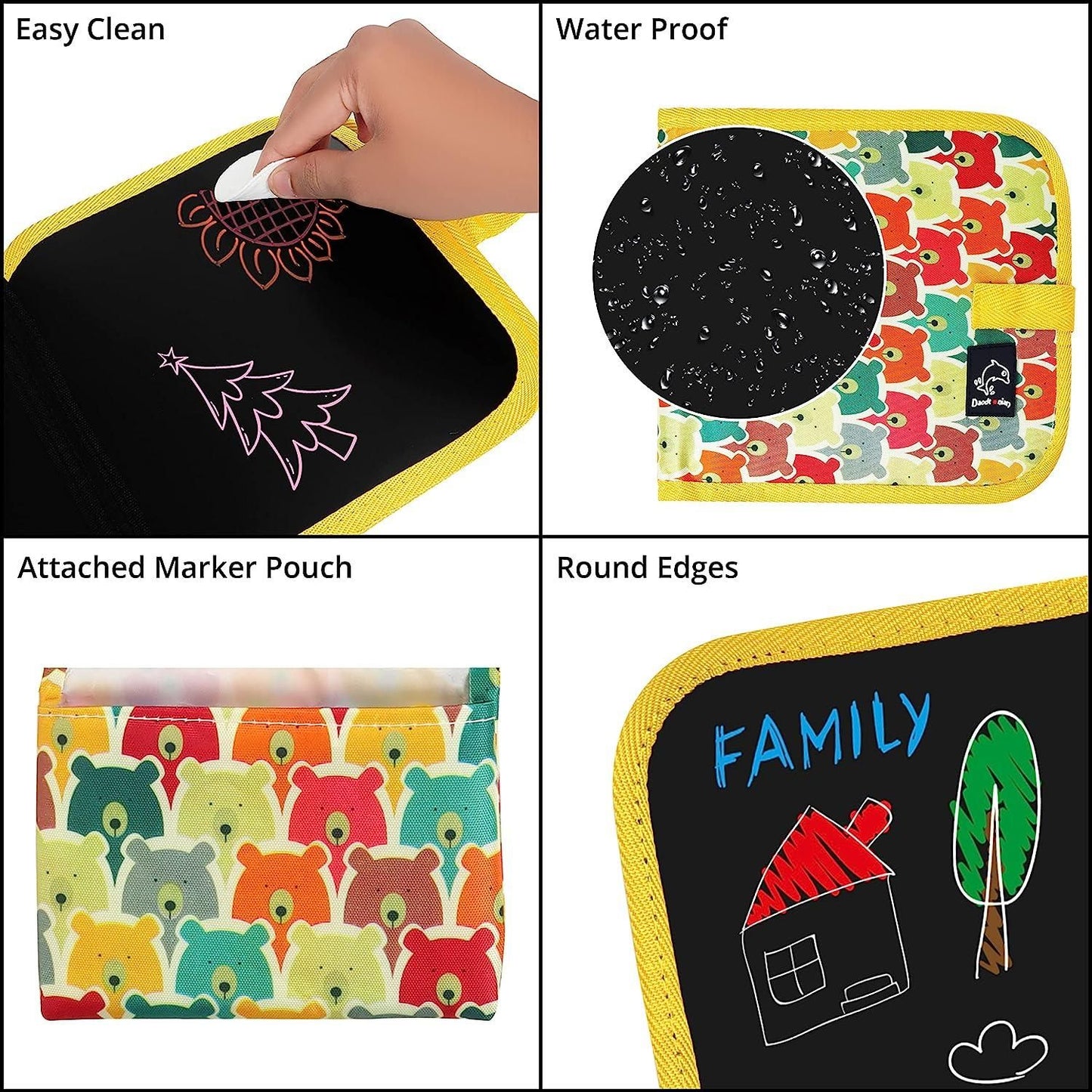 Erasable Doodling Book (12 Colored Pens Included)